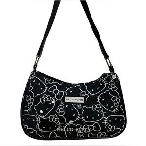 Sanrio Black and White Shoulder Bag with Cat Print